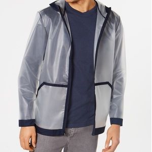 Alfani | Men's Transparent Rain Bomber Jacket